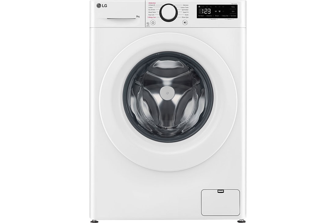 LG 8 kg, max. 1200 obrtaja/min., Mašina za pranje veša sa parom, AI DD™ tehnologija, Slim dubina, Pogled spreda, F2WR508SWW